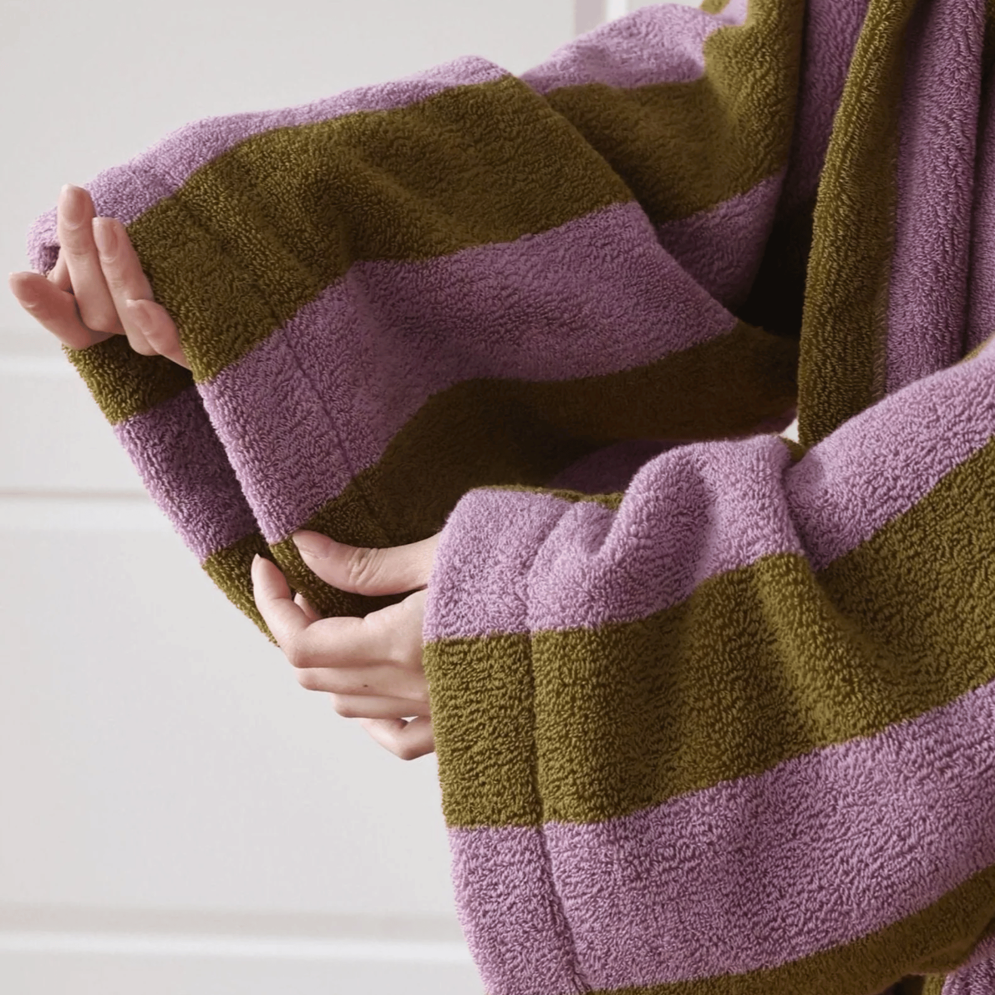 Randvik Stripe Organic Cotton Bathrobe Spa Feel, Robes, 100% Jacquard