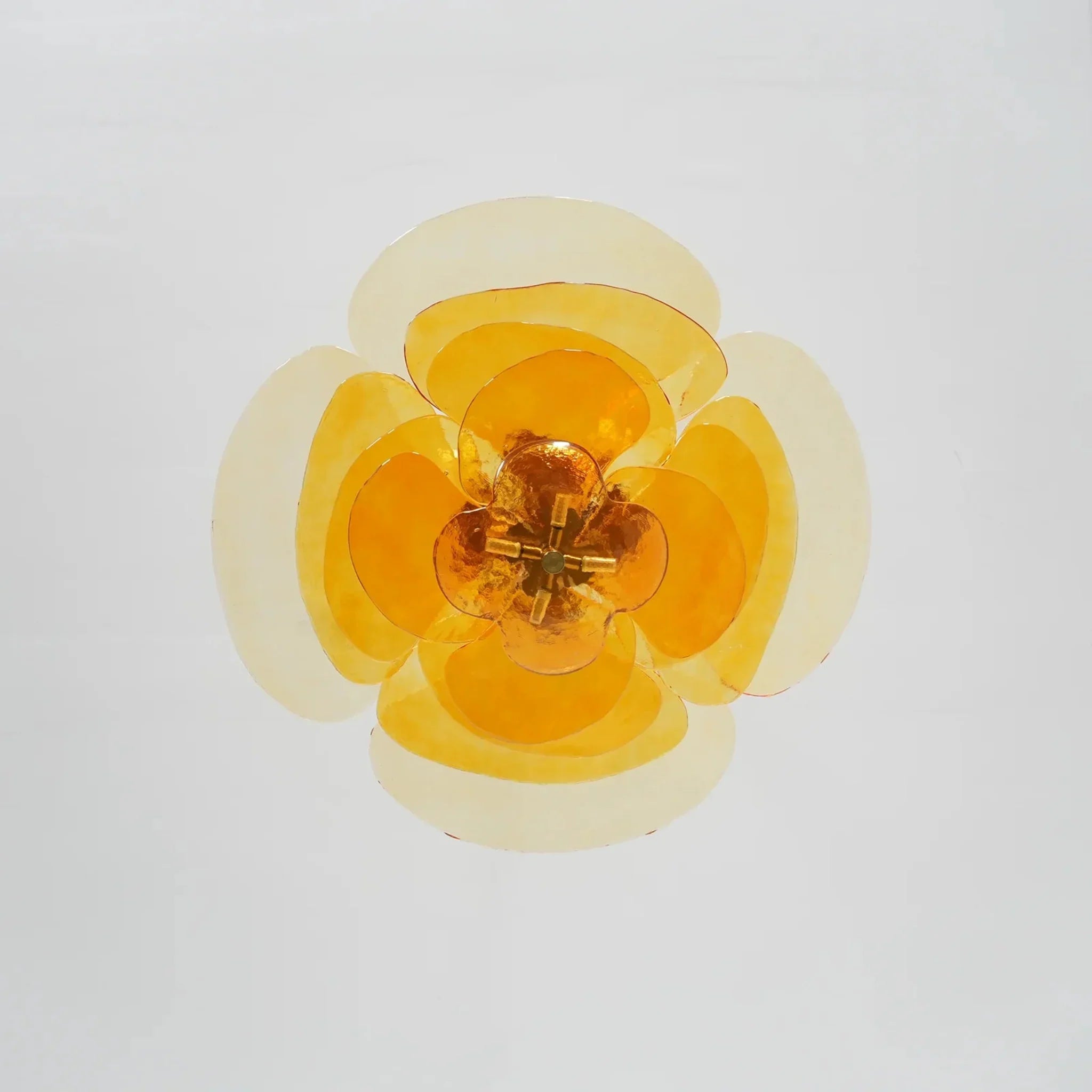 Amber Stained Glass Chandelier — Warm Nordic Glow, Ceiling Light Fixtures, Ravglo Handcrafted
