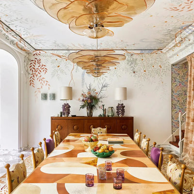 Translation missing: en.Amber Stained Glass Chandelier — Warm Nordic Glow, Ceiling Light Fixtures, Ravglo Handcrafted