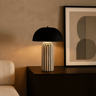 Translation missing: en.Nordic Striped Ceramic Table Lamp Warm Ambient Glow, Lamps, Remsa Design