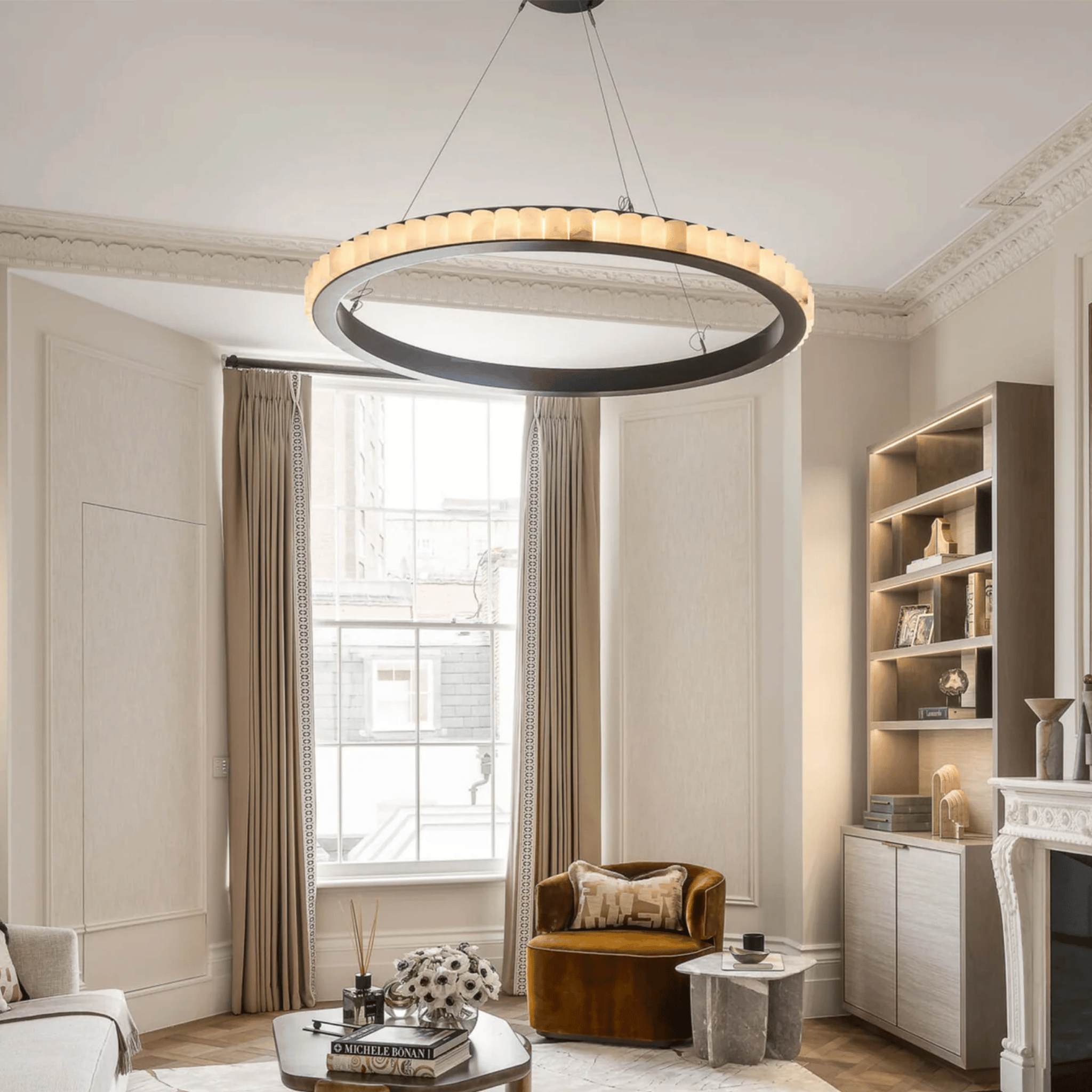 Ringmor Marble Halo Pendant Light — Nordic Design, Ceiling Fixtures, Sculptural LED