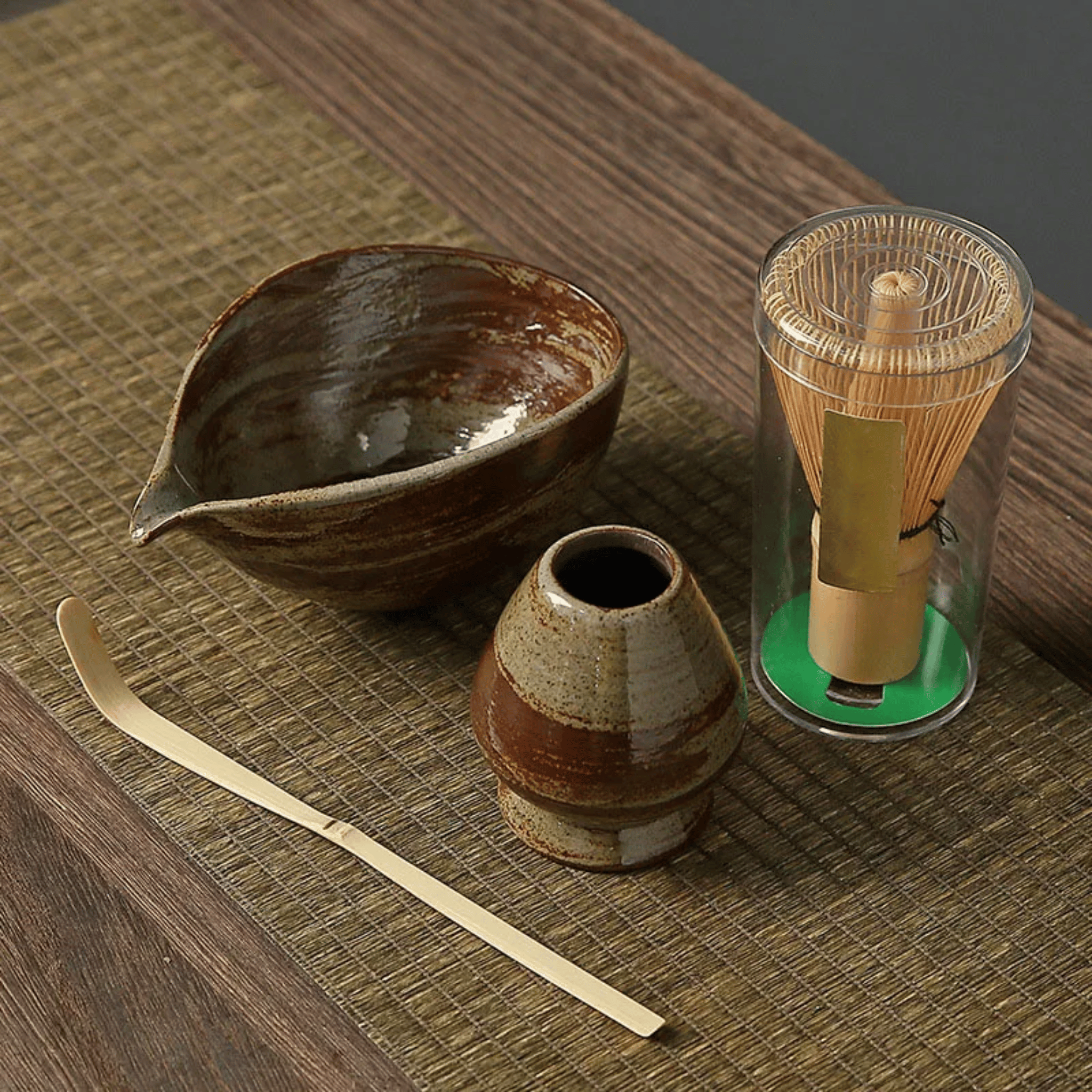 Japanese Matcha Tea Ceremony Set with Ceramic Bowl, Sets, Rovik 4-Piece