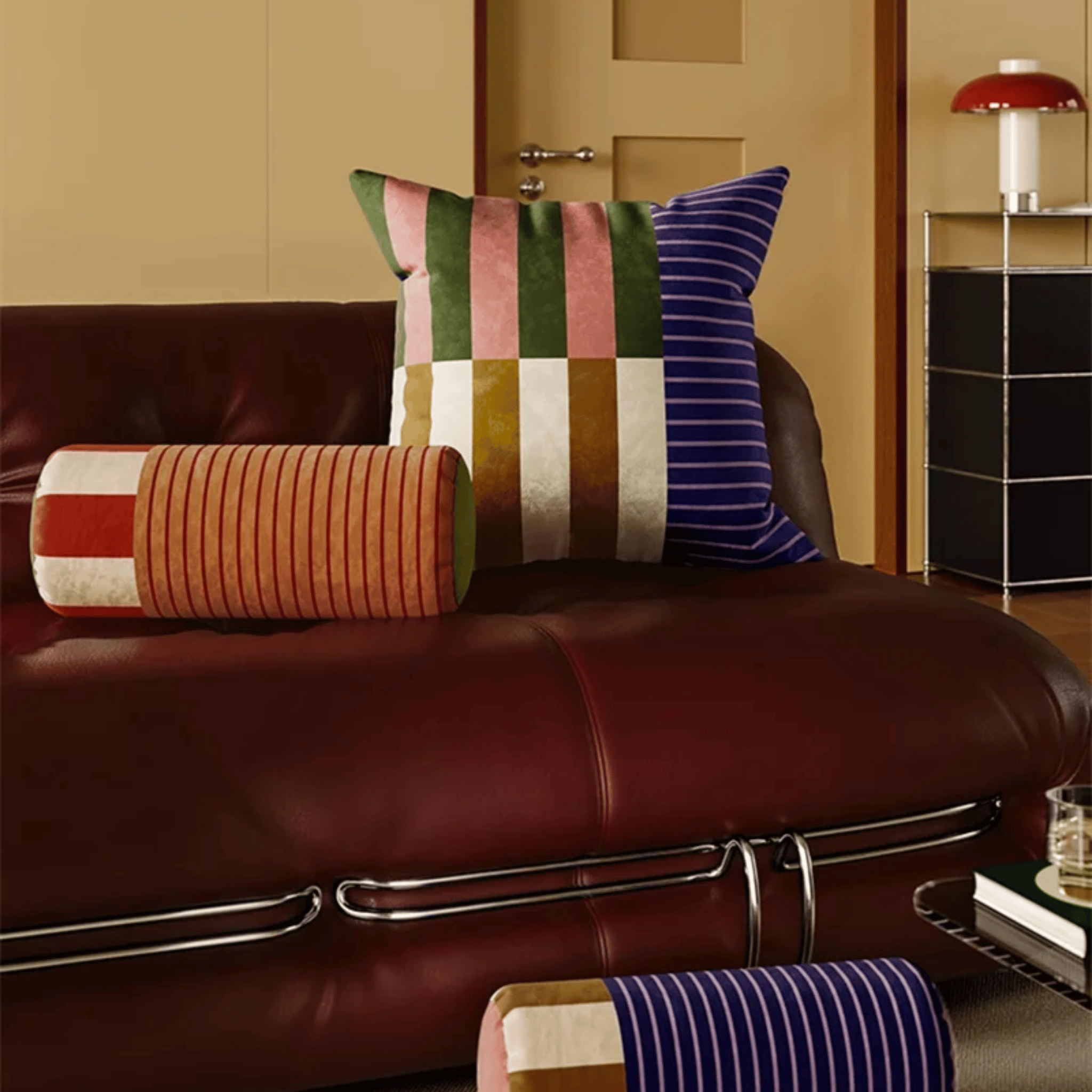 Soft Velvet Neck Roll Bolster Pillow Washable Cover, Throw Pillows, Rulla Jacquard