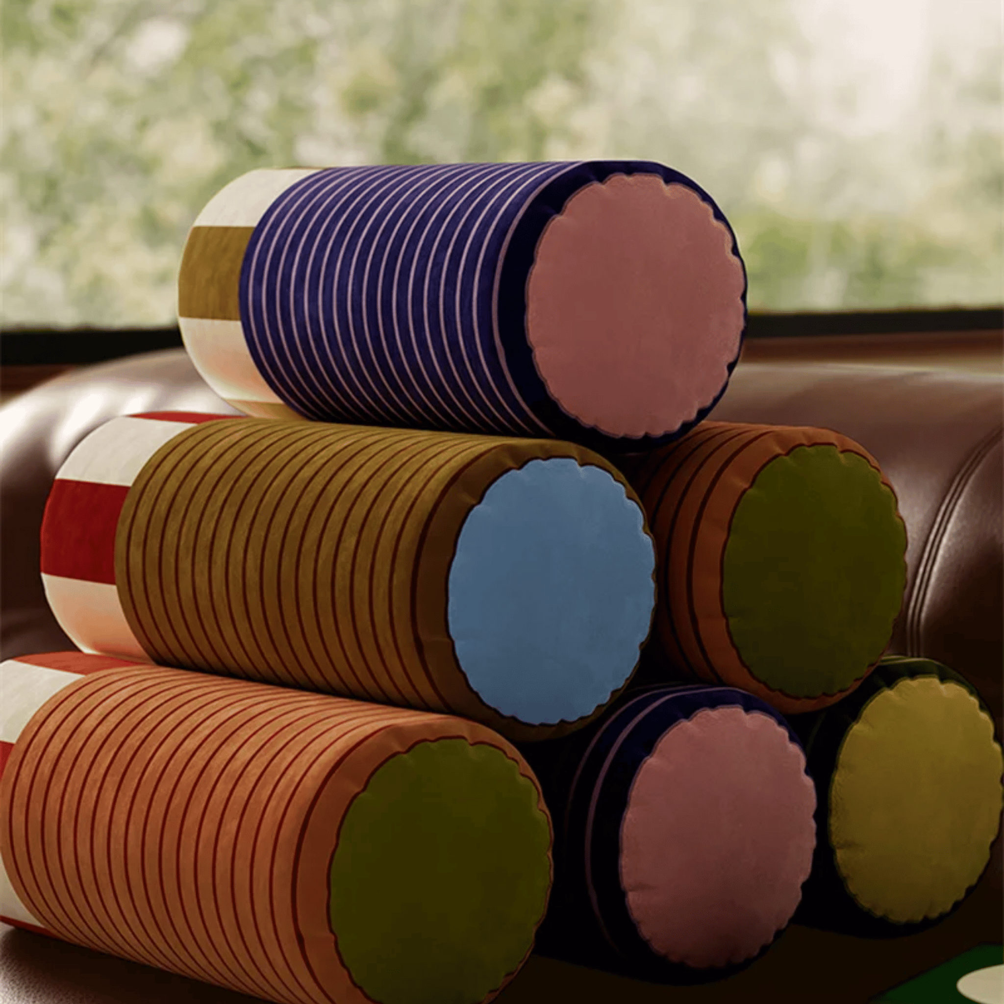 Soft Velvet Neck Roll Bolster Pillow Washable Cover, Throw Pillows, Rulla Jacquard