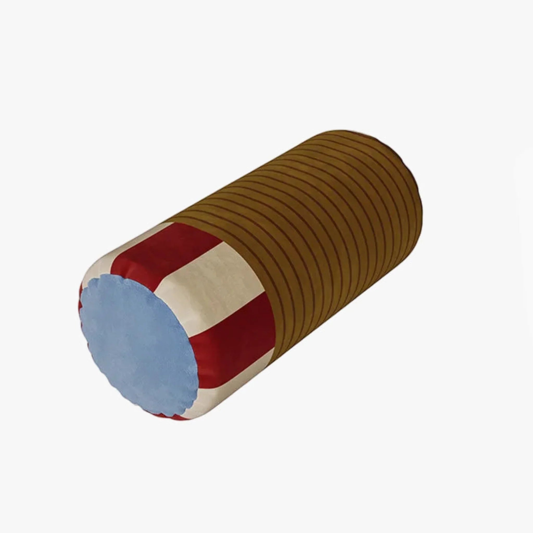 Soft Velvet Neck Roll Bolster Pillow Washable Cover, Sand Sky, Throw Pillows, Rulla Jacquard