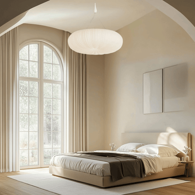 Pumpkin-shaped LED flush mount ceiling light in sculptural design for low ceiling living rooms