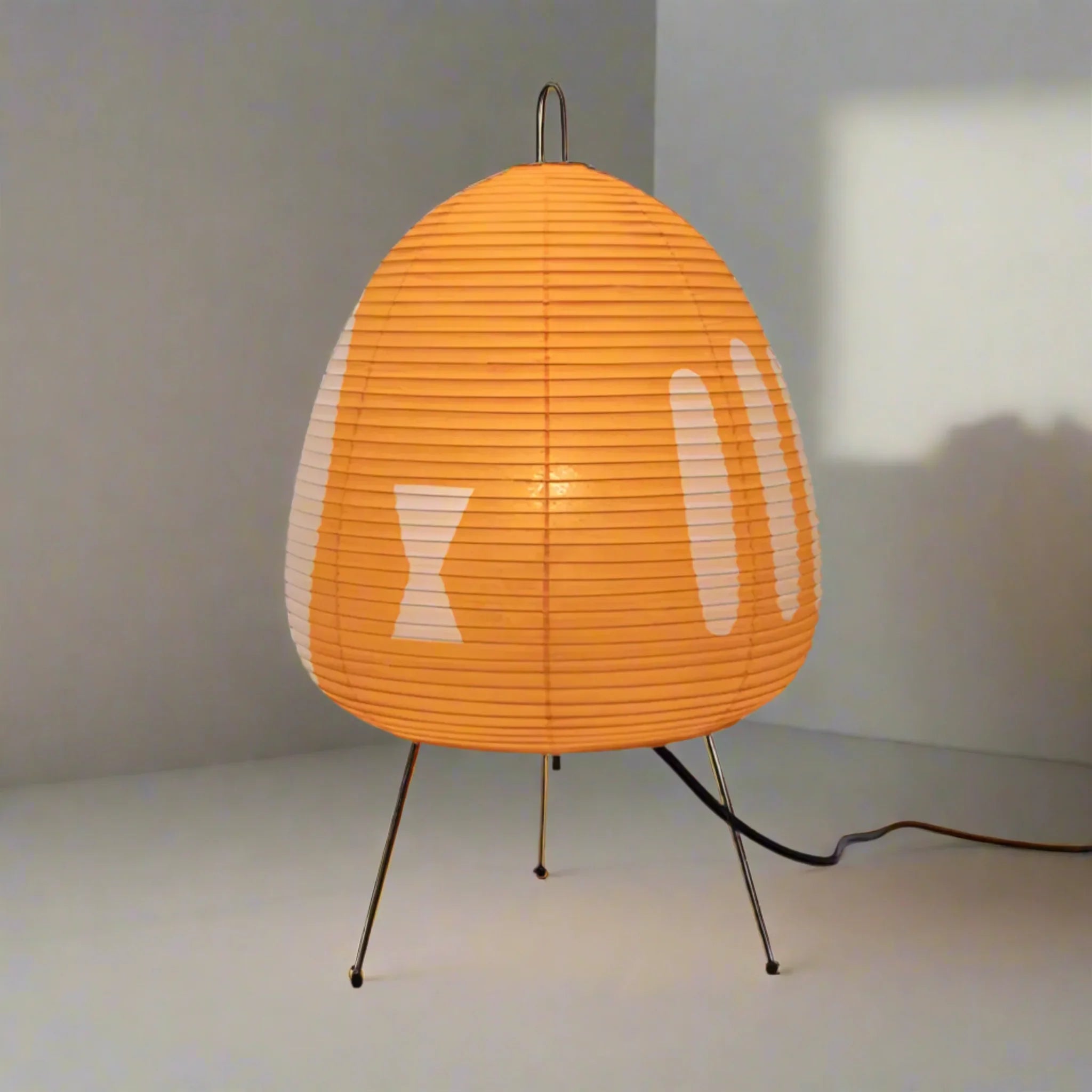 Shiro Rice Paper Lamp Minimalist Ambient LED Decor, Light Orange, Table Lamps, Nordic