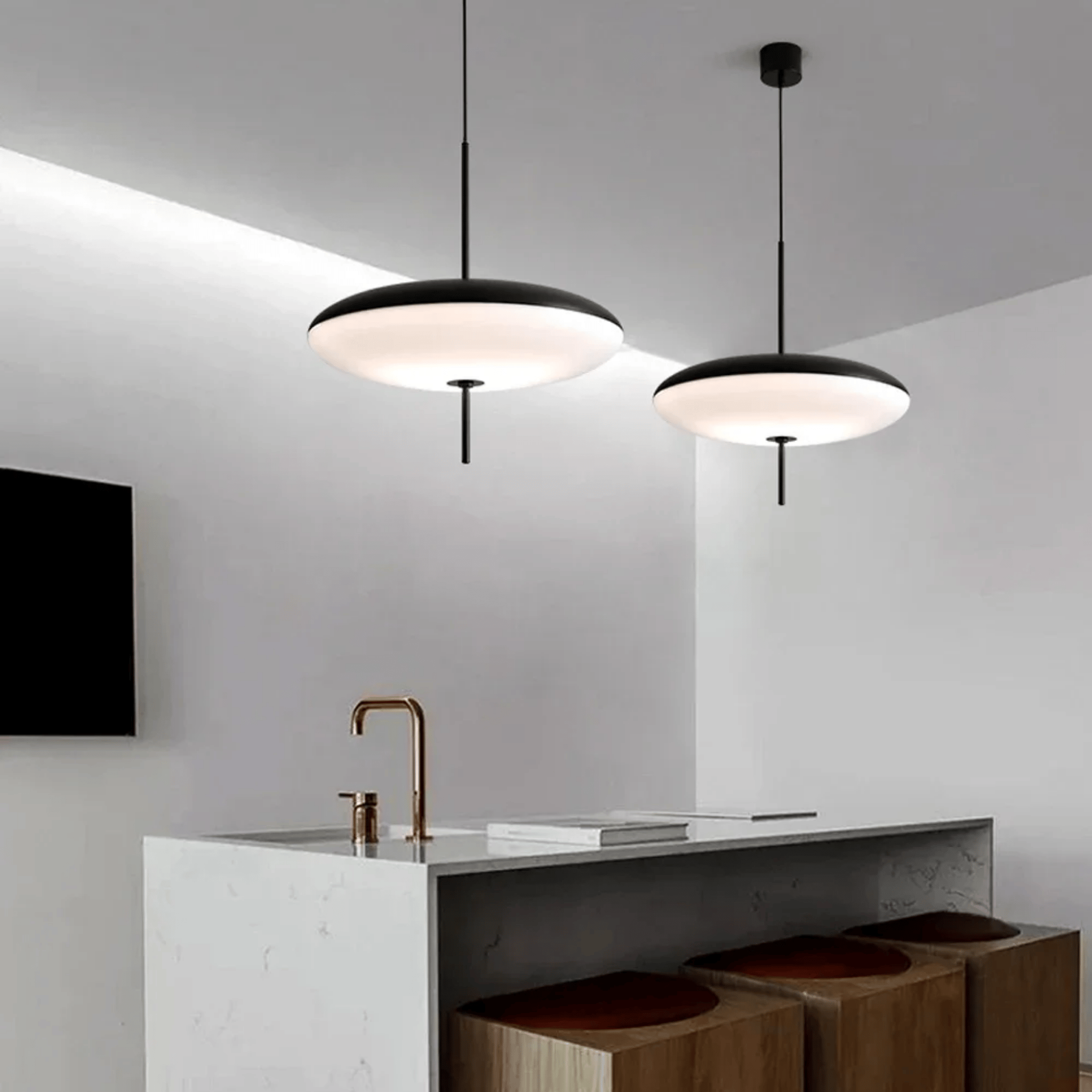 Skiva Nordic LED Ceiling Pendant Light for Dining Room, Fixtures, Saucer