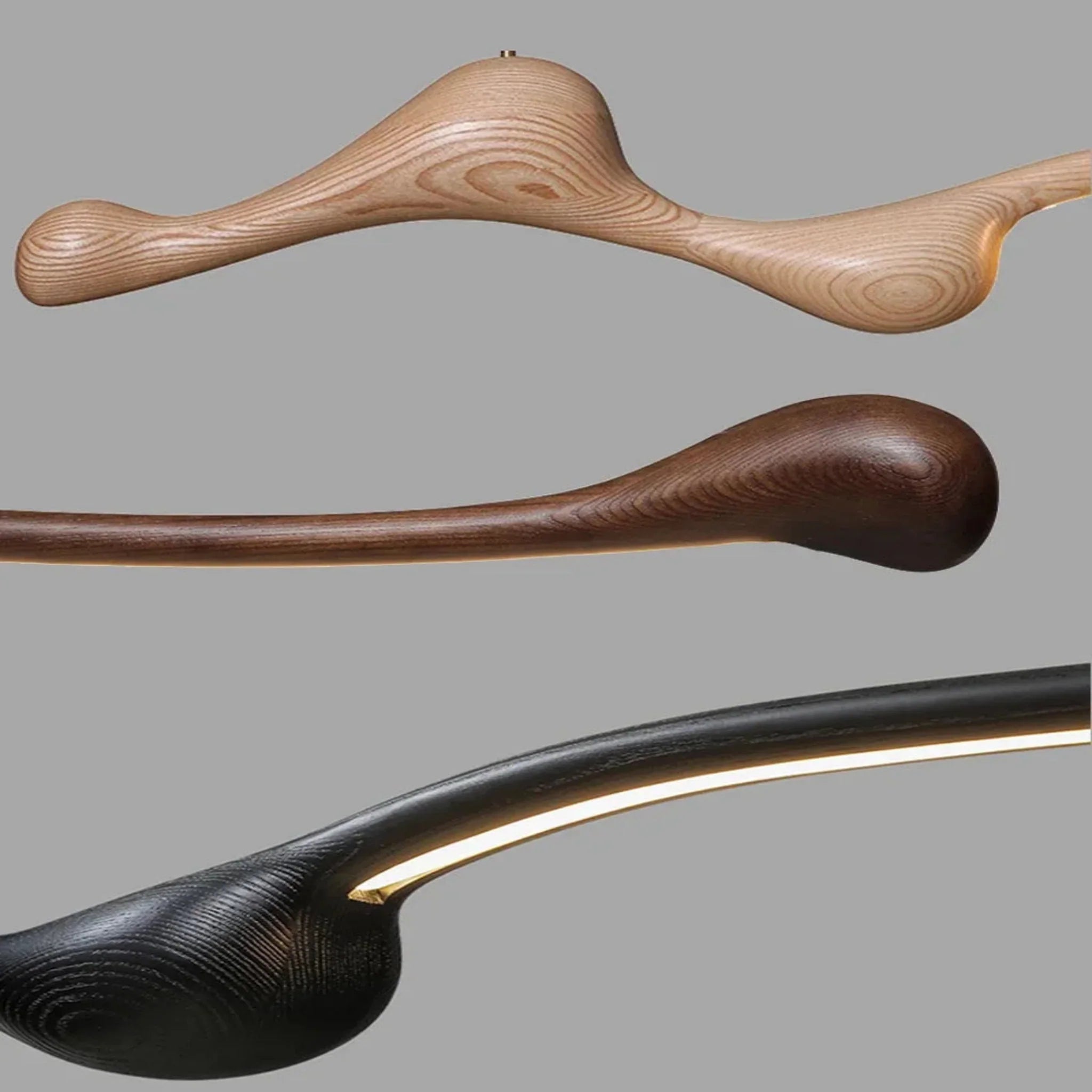 Skoglyn Ash Wood Dimmable Linear Pendant Light, Ceiling Fixtures