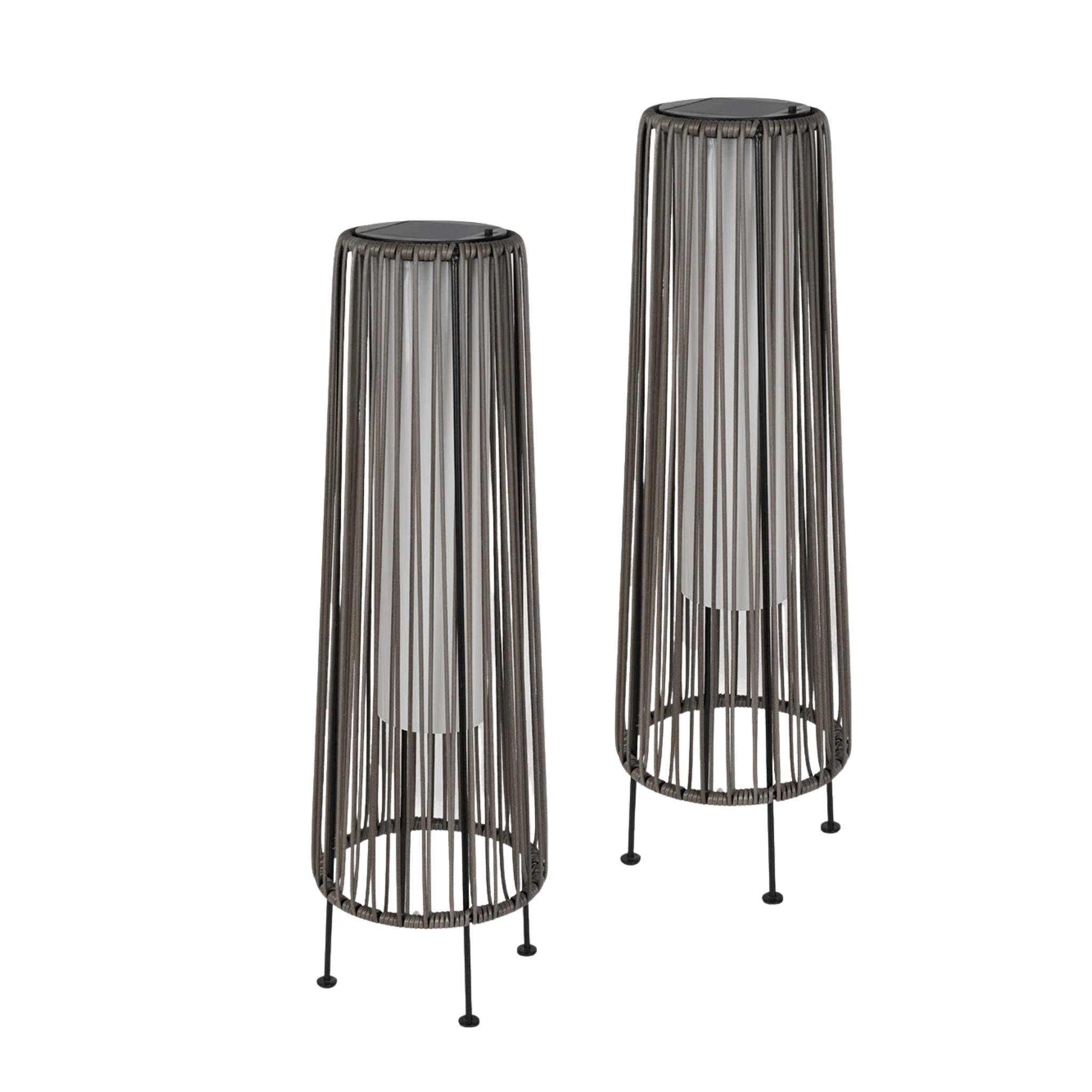 Solar Wicker Garden Light Set by Skonne — of 2, Dark Brown, Landscape Pathway Lighting, Solkorg Outdoor