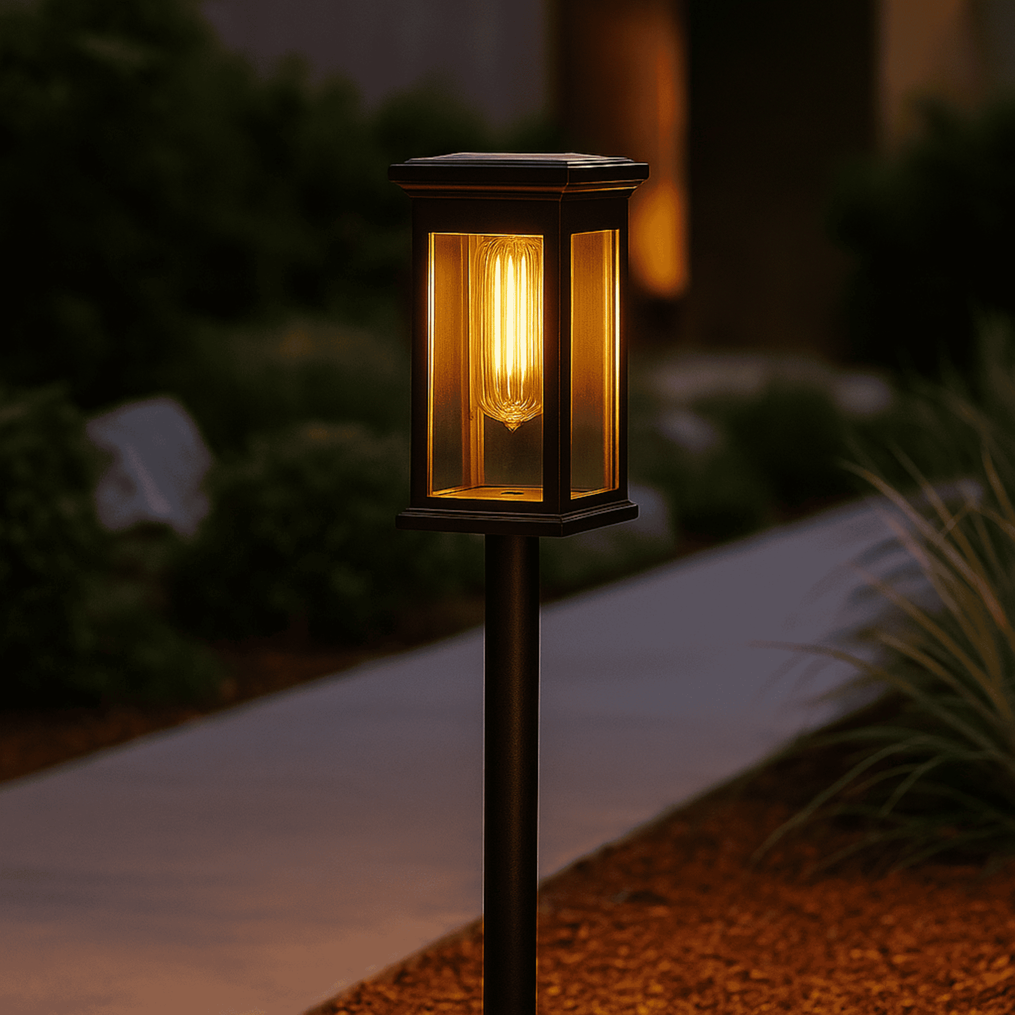 Solsti Solar Outdoor Path Lights 2700K Warm White, 2 Pack, Landscape Pathway Lighting, Garden