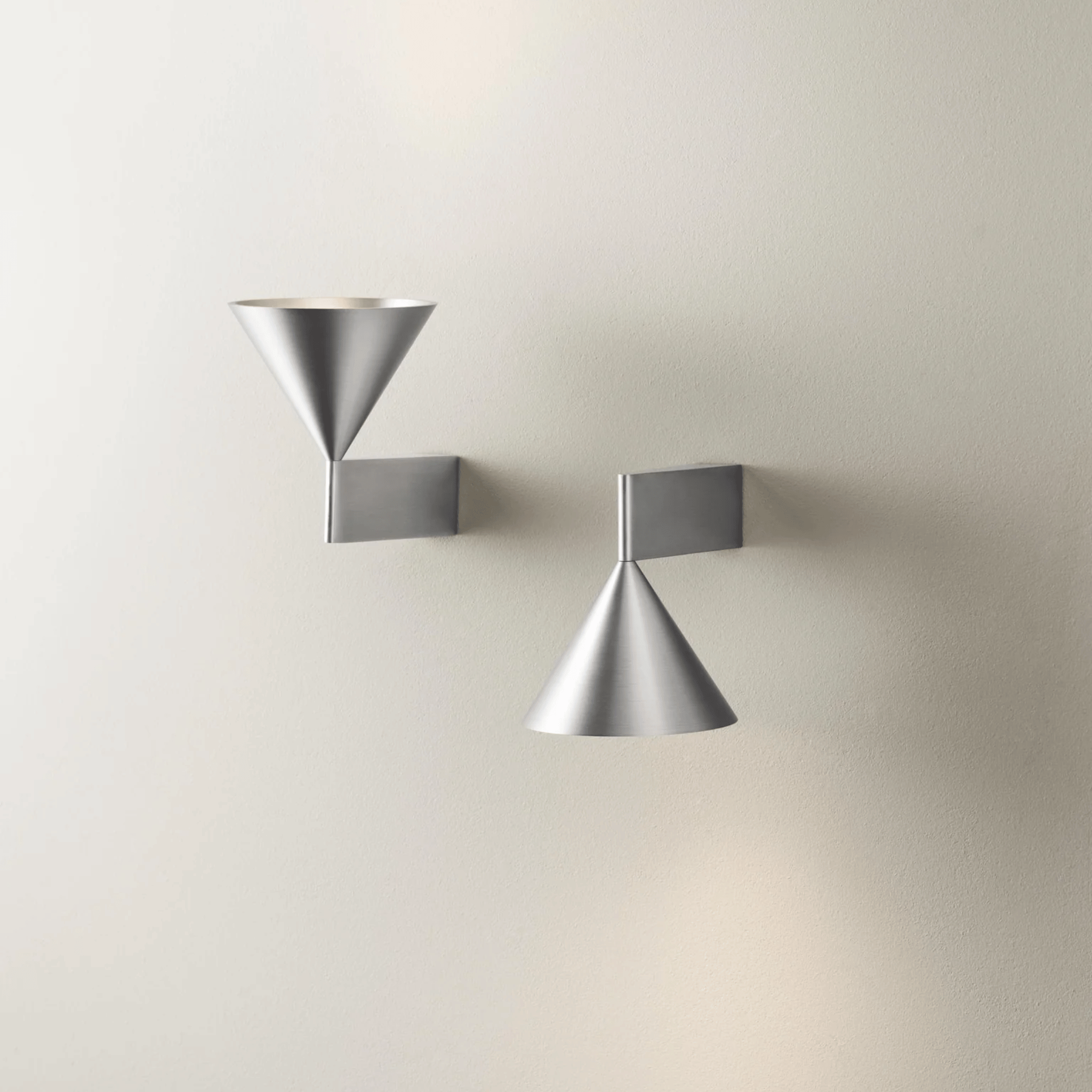 Modern Aluminum Cone Wall Sconce with LED Included, Silver, Light Fixtures, Spira Up Down