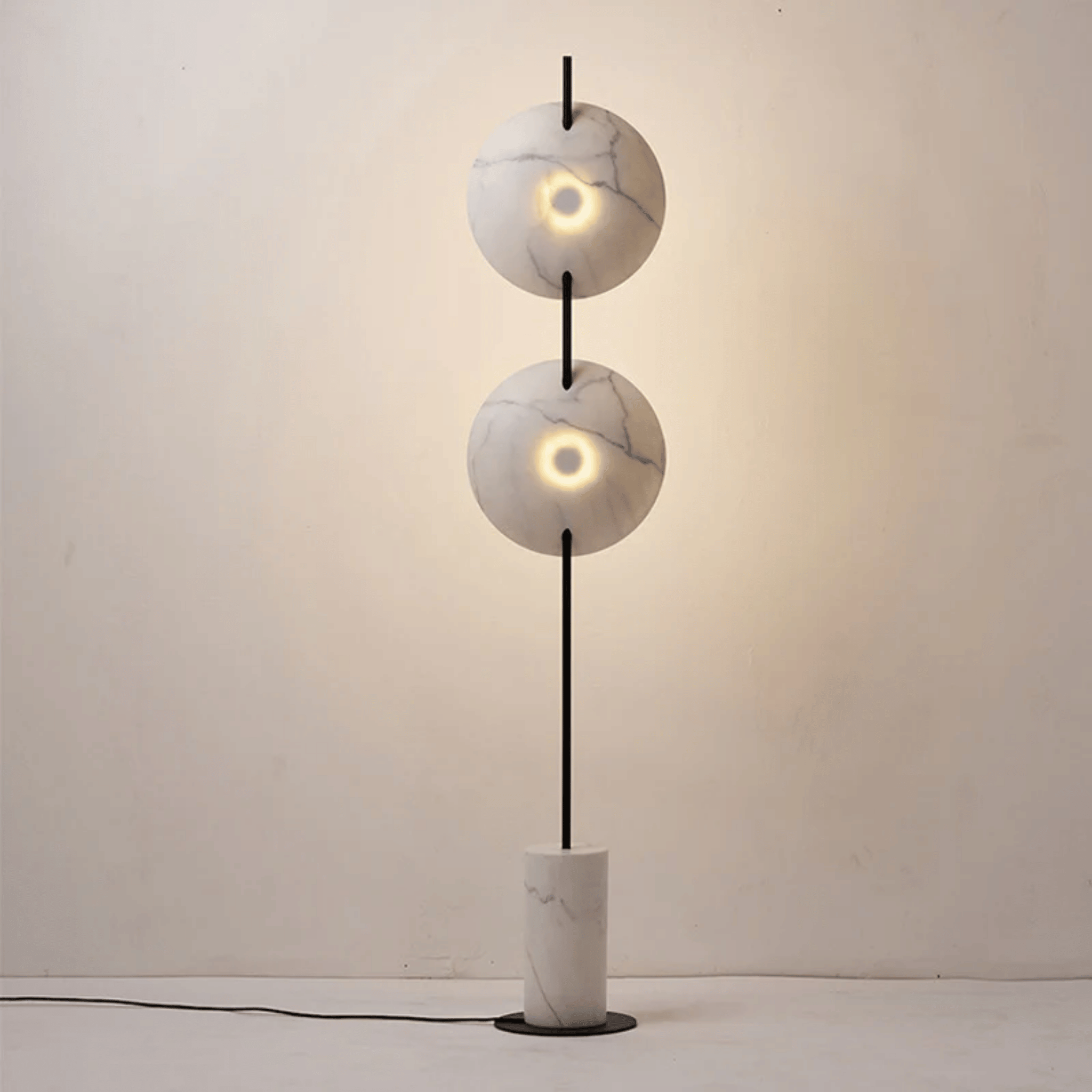Modern Sculptural Marble Floor Lamp Warm LED Light, Lamps, Stava Base 67