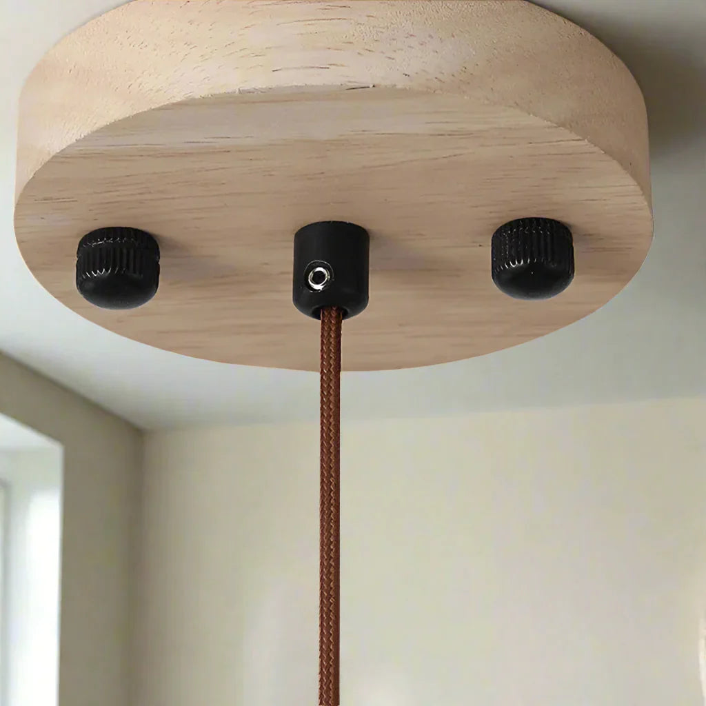 Natural Travertine Wood Pendant Light Wabi-Sabi, Ceiling Fixtures, Steiva Stone