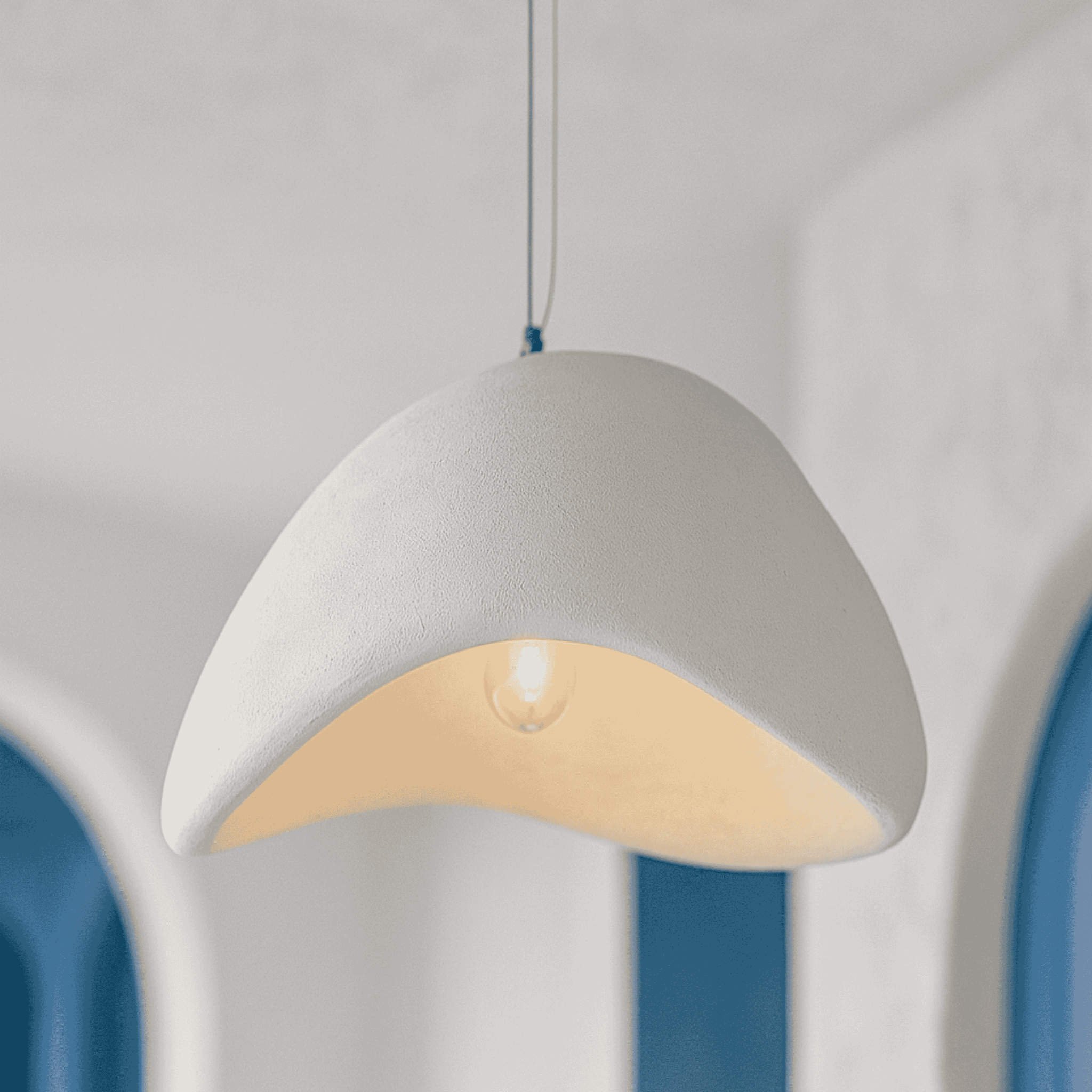 Stena Sculptural Pendant Chandelier for Dining Room, Ceiling Light Fixtures, Textured Stone