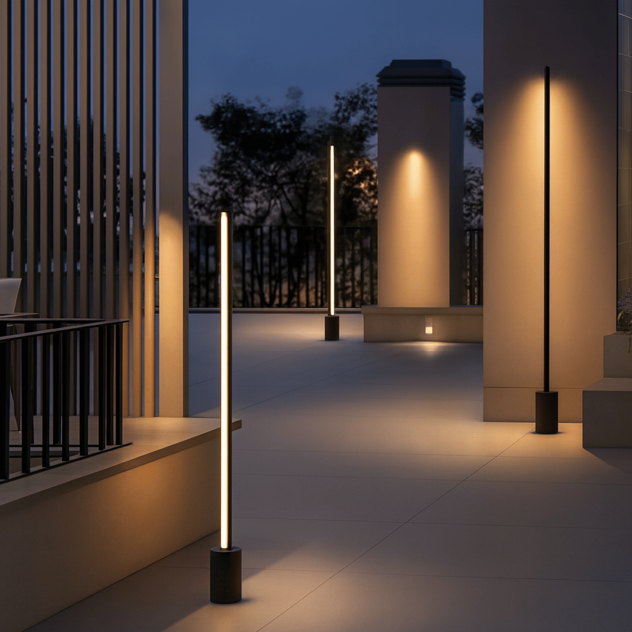 LED Outdoor Path Post Light – IP65 Waterproof Lamp, Cold White / 29.5’’, Landscape Pathway Lighting, Stiglys Garden