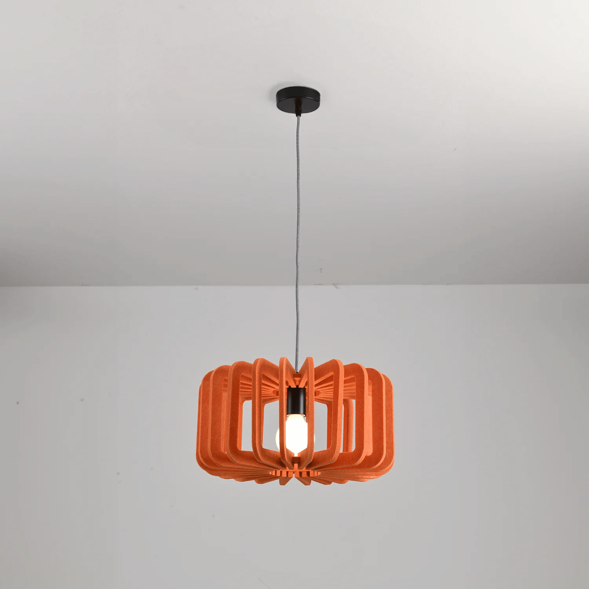 Stilla Acoustic Felt Pendant Light for Modern Spaces, Orange, Ceiling Fixtures, Chandelier