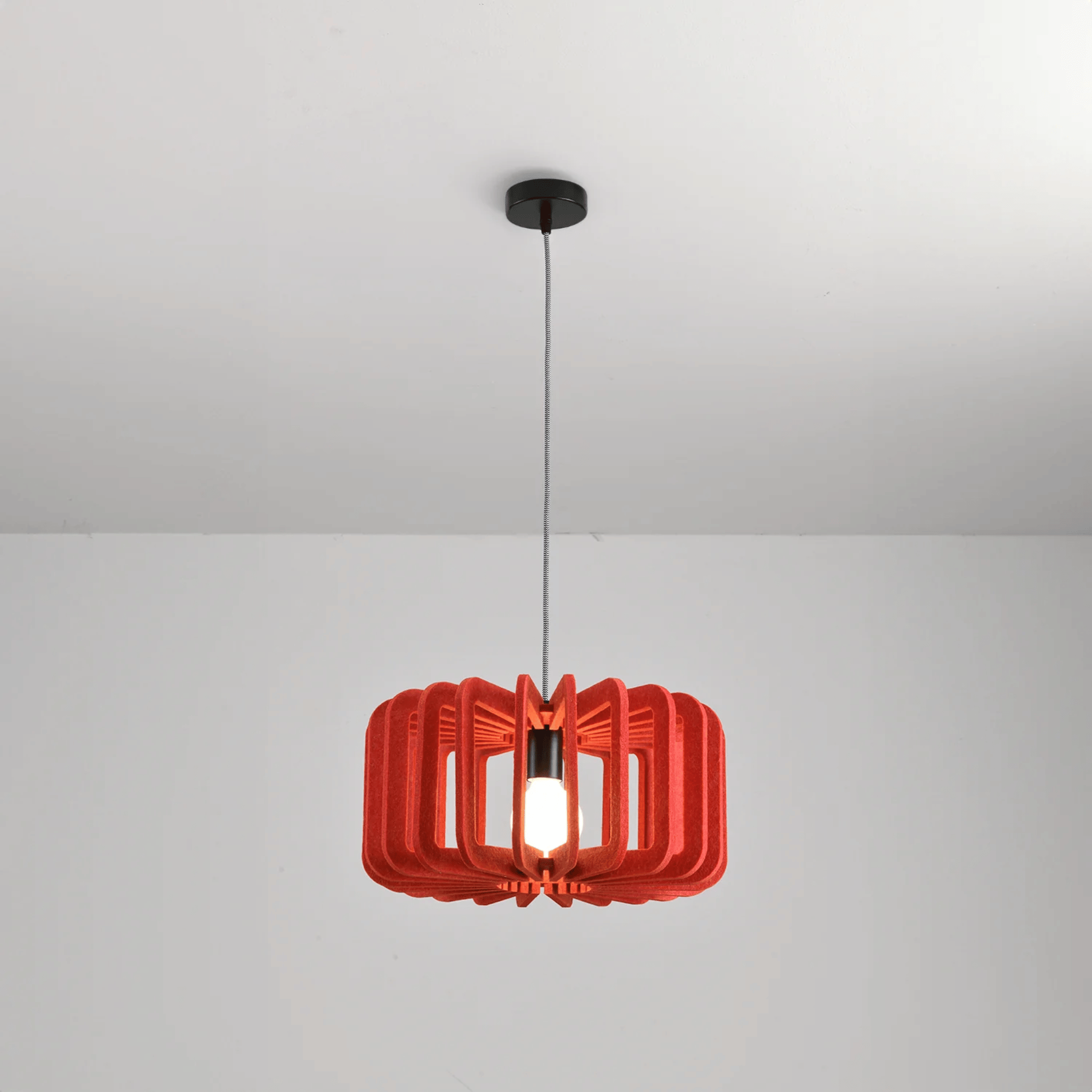 Stilla Acoustic Felt Pendant Light for Modern Spaces, Red, Ceiling Fixtures, Chandelier