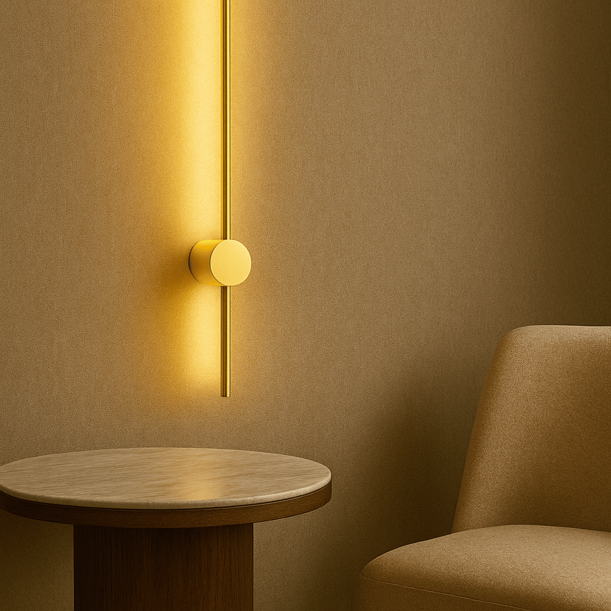 Strimla Scandinavian LED Wall Lamp Dimmable Sconce, Gold / 15.7’’ / Neutral Lighting, Light Fixtures, Nordic Minimalist