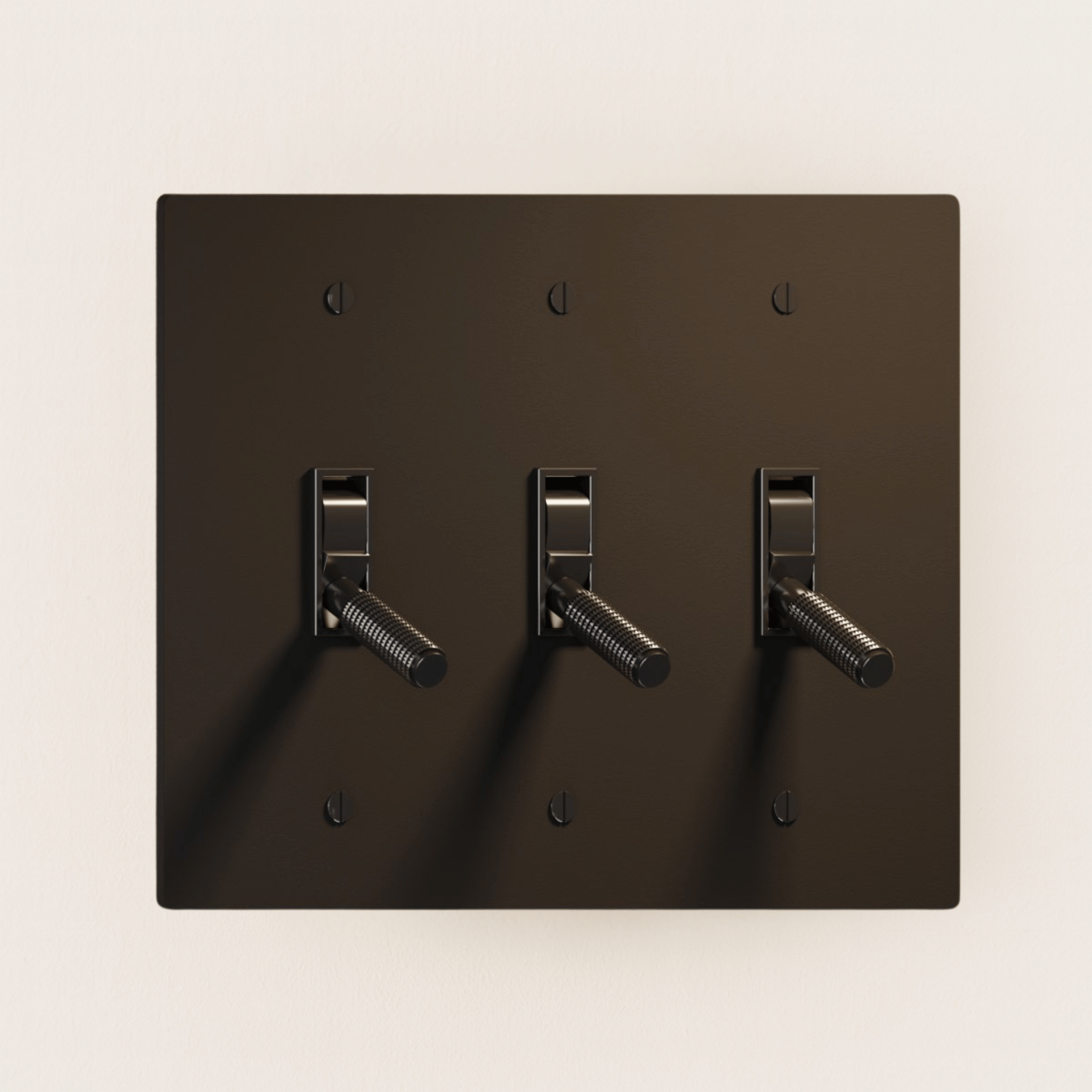 Premium Matte Black Brass Toggle Switch by Skonne, 3TOGGLE, Single-Pole Switches, Svarta Solid