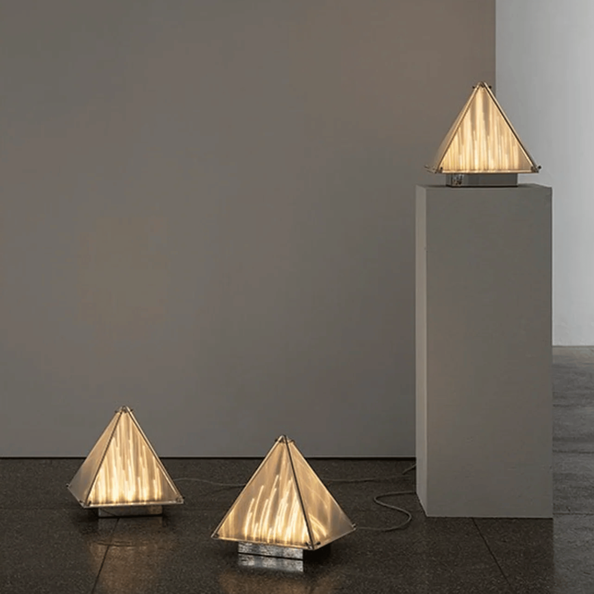 Nordic Pyramid Dimmable Table Lamp — Frosted Glass, Lamps, Tindra