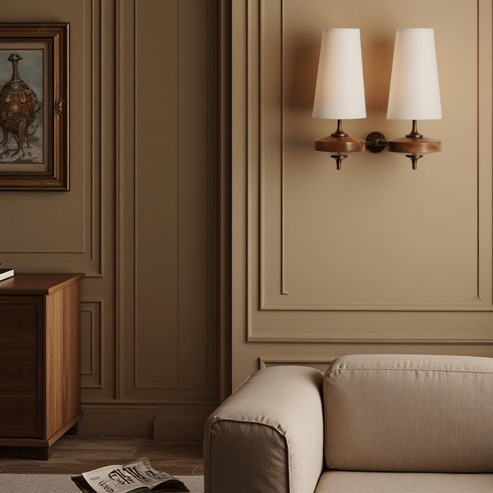 Tviljo Dual Fabric LED Wall Lamp Warm Nordic, Light Fixtures