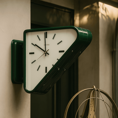 Translation missing: en.Modern Geometric Metal Wall Clock Silent Precision, Forest Green, Clocks, Tvilling Dual-Sided
