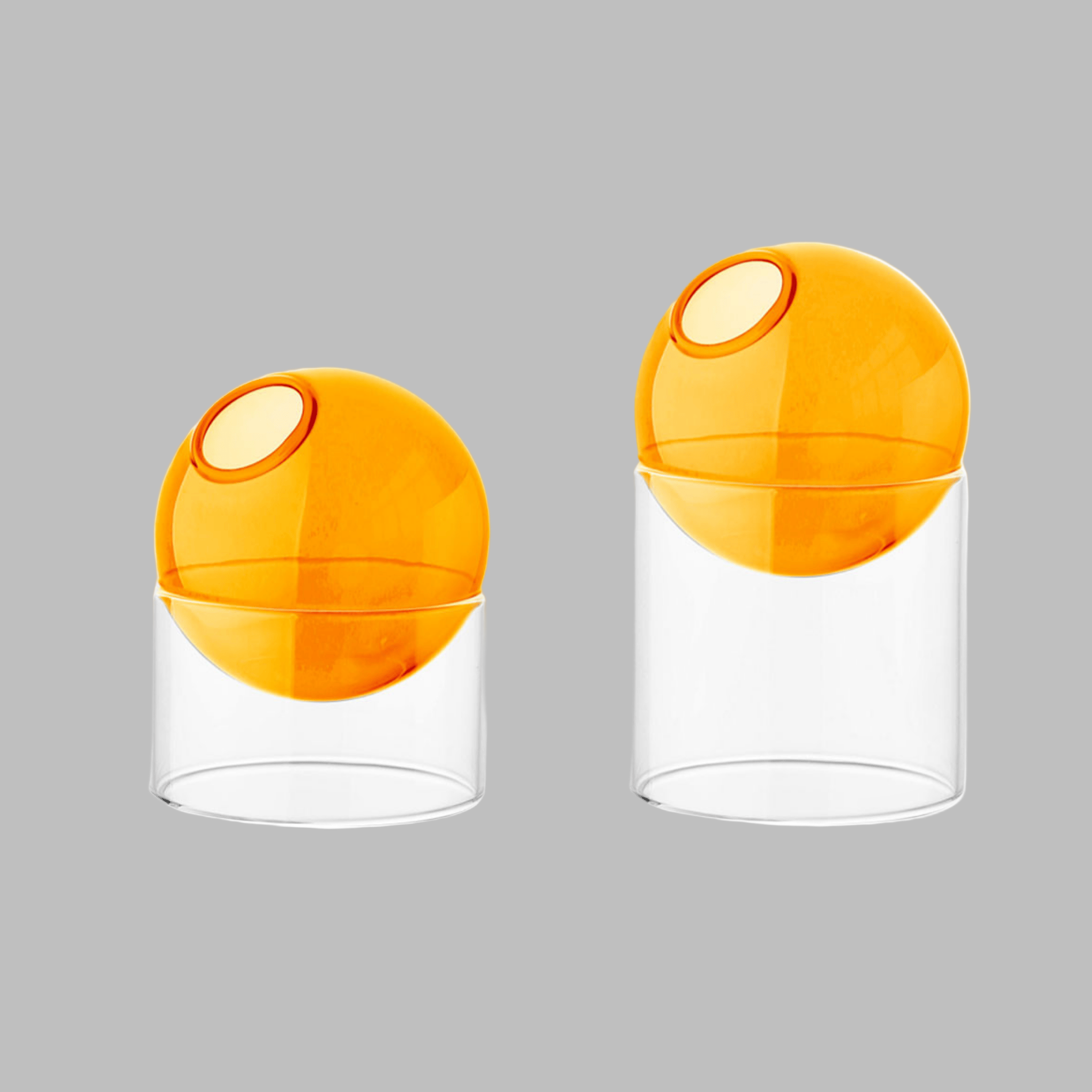 Nordic Borosilicate Glass Flower Vase by Skonne, Small Orange, Vases, Vårka Round for Flowers