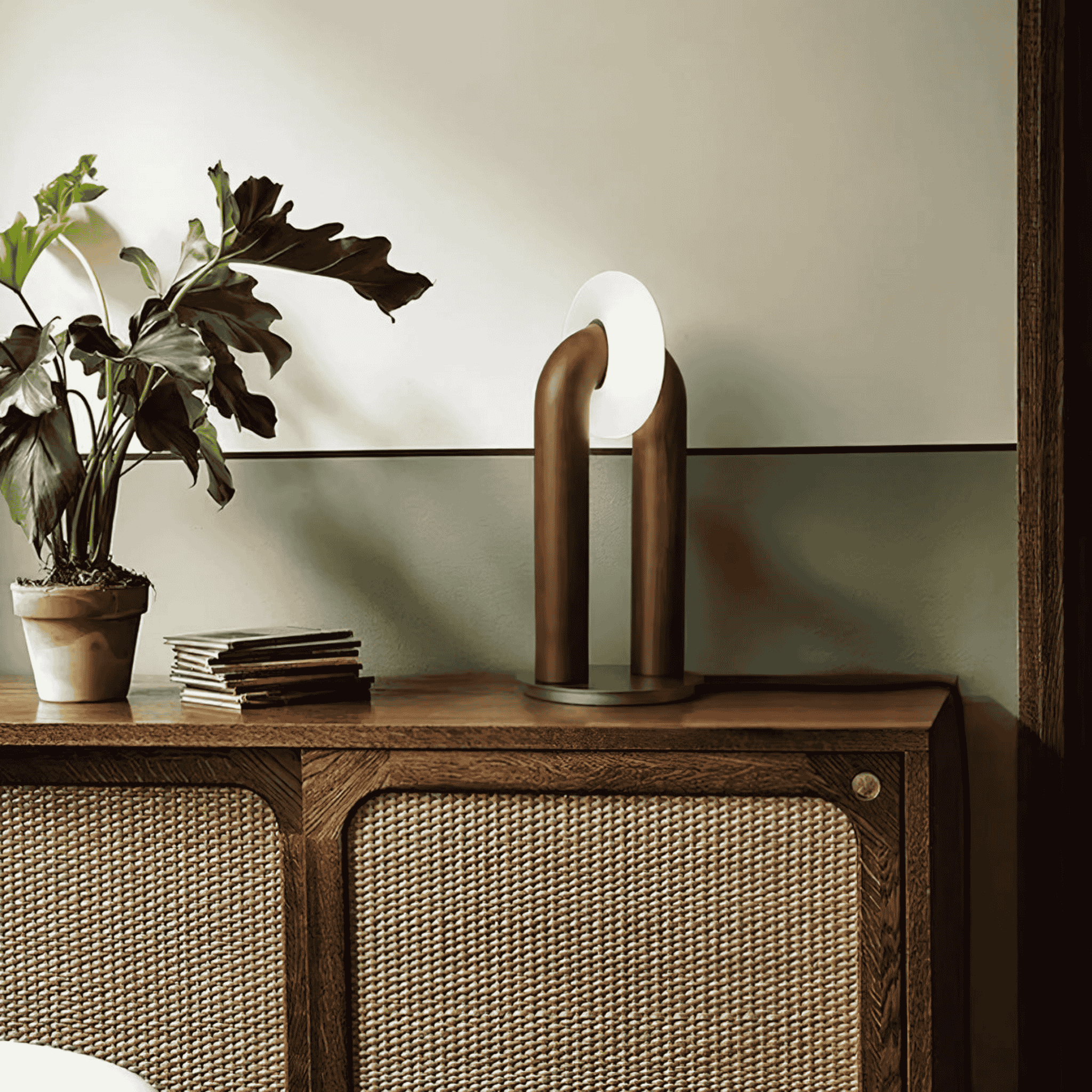 Solid Wood Dimmable Touch Table Lamp - Nordic Style, Dark wood, Lamps, Vedlys Control