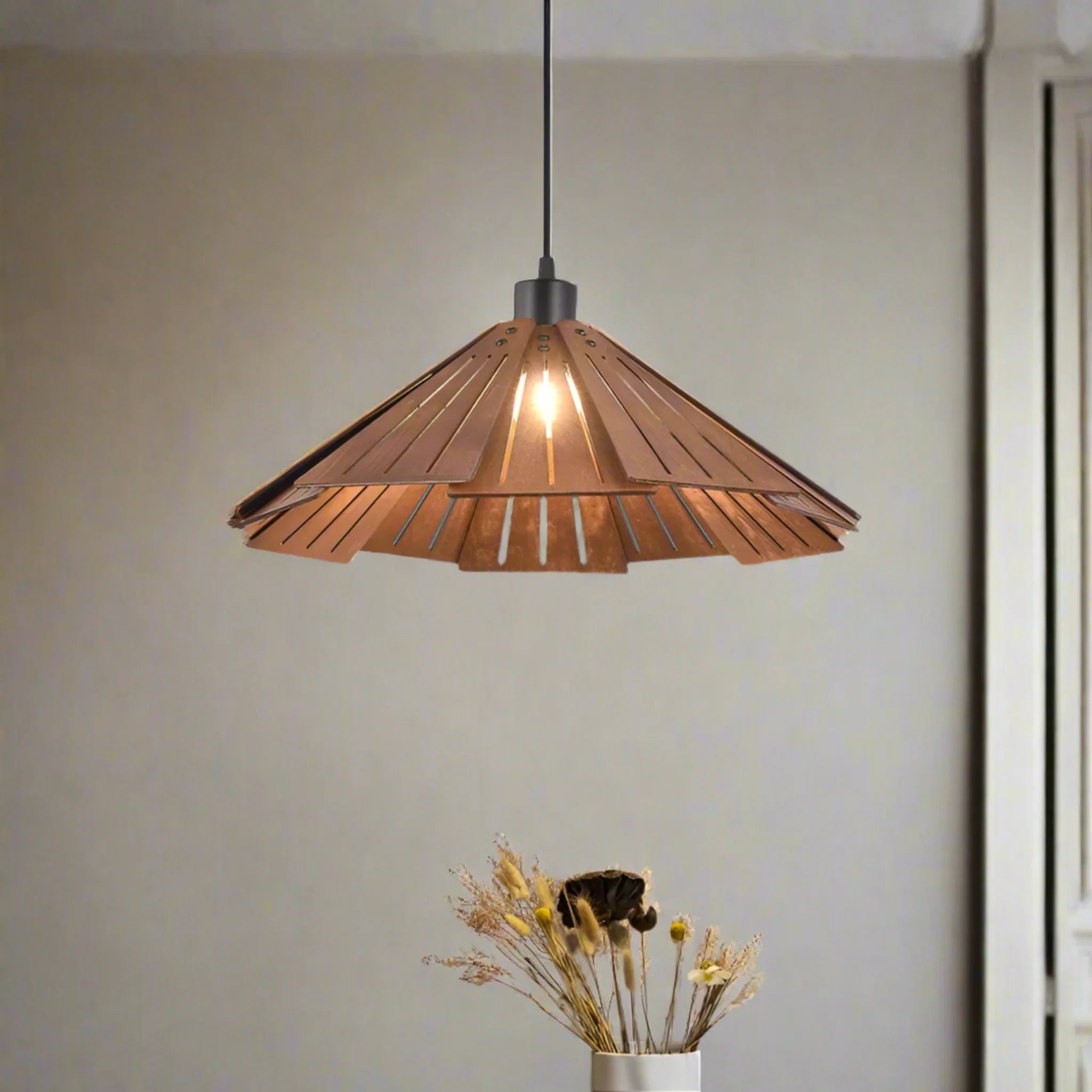 Walnut Wood Pendant Light - Scandinavian Minimalist, Ceiling Fixtures, Vedra Natural Nordic