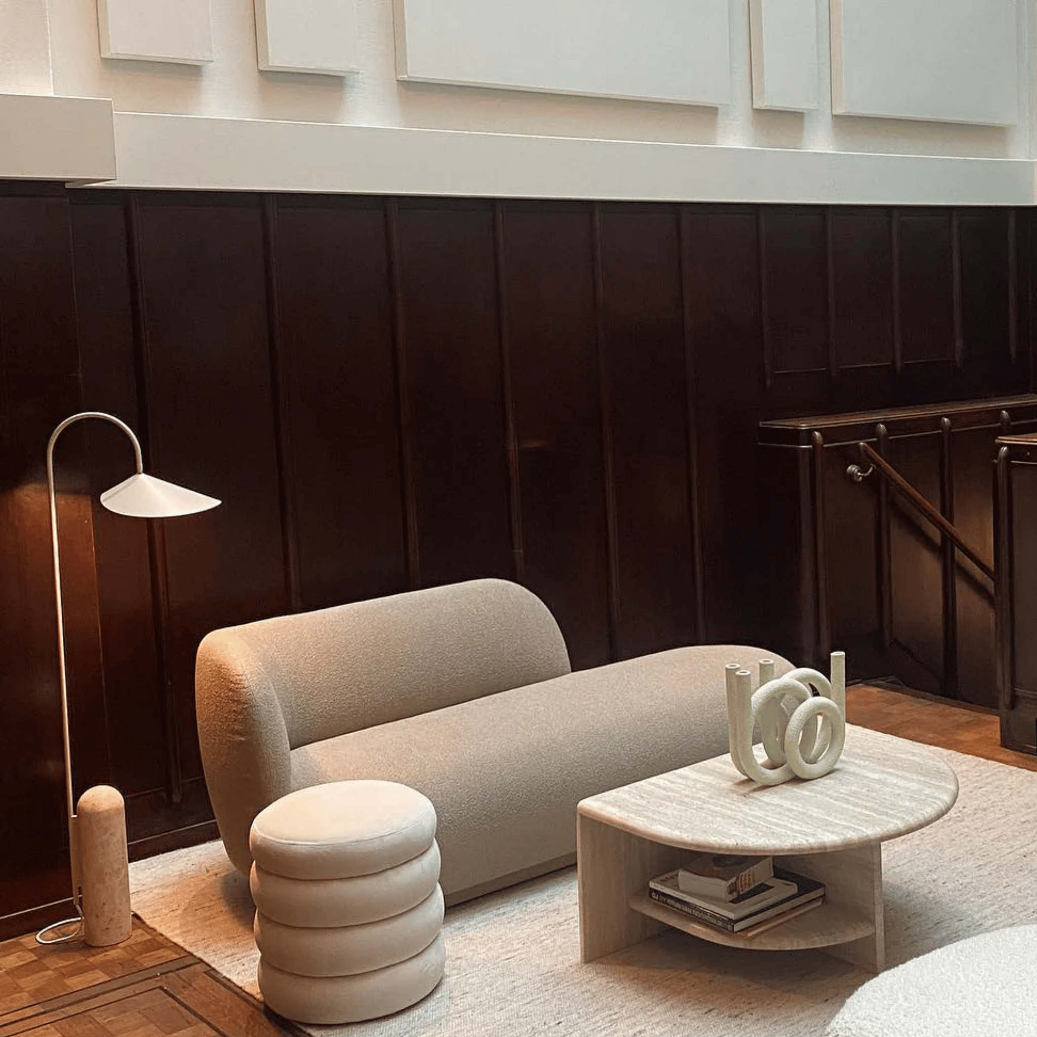 Marble Arc Floor Lamp with LED Light Nordic Style, Lamps, Velbue Base Danish Design