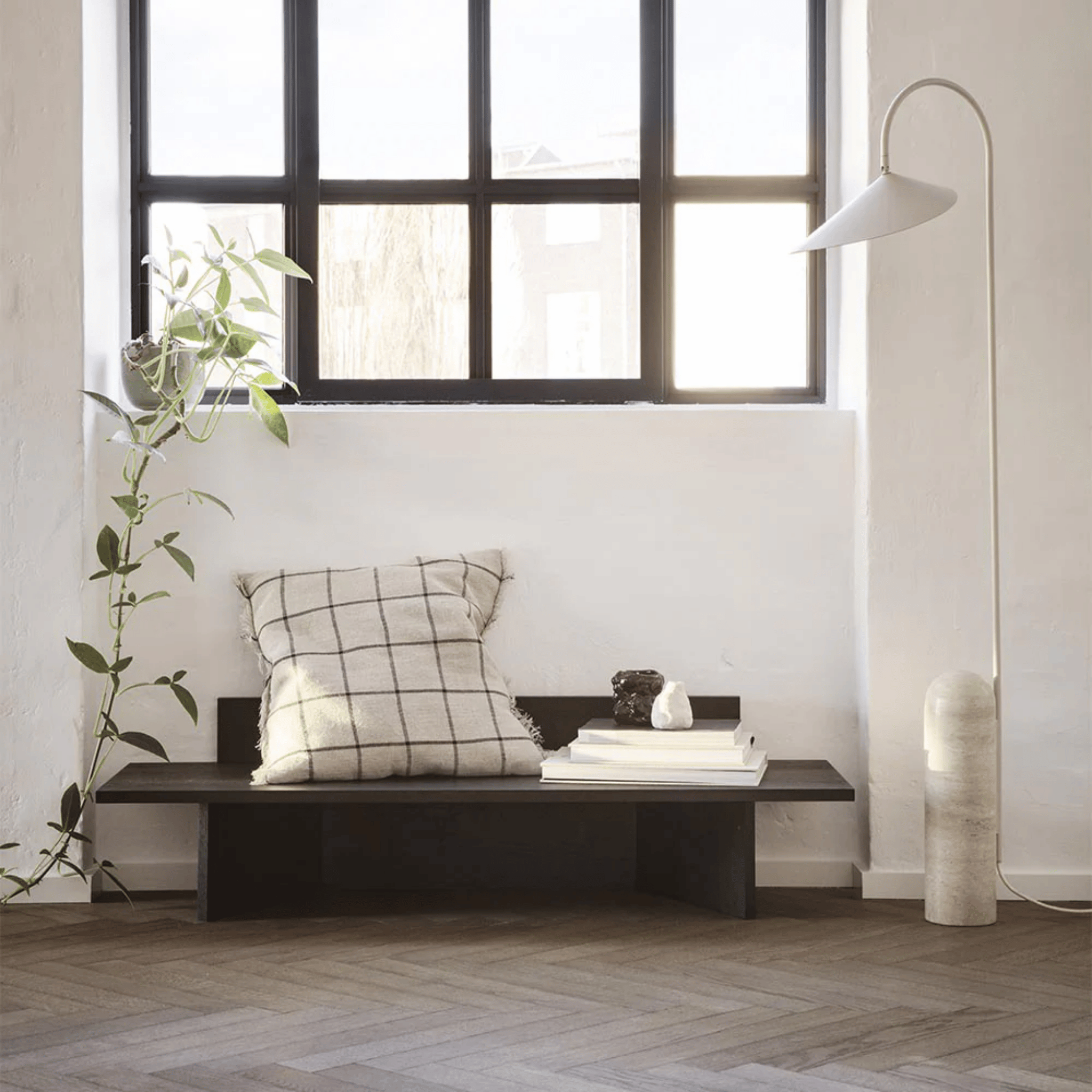 Marble Arc Floor Lamp with LED Light Nordic Style, Lamps, Velbue Base Danish Design