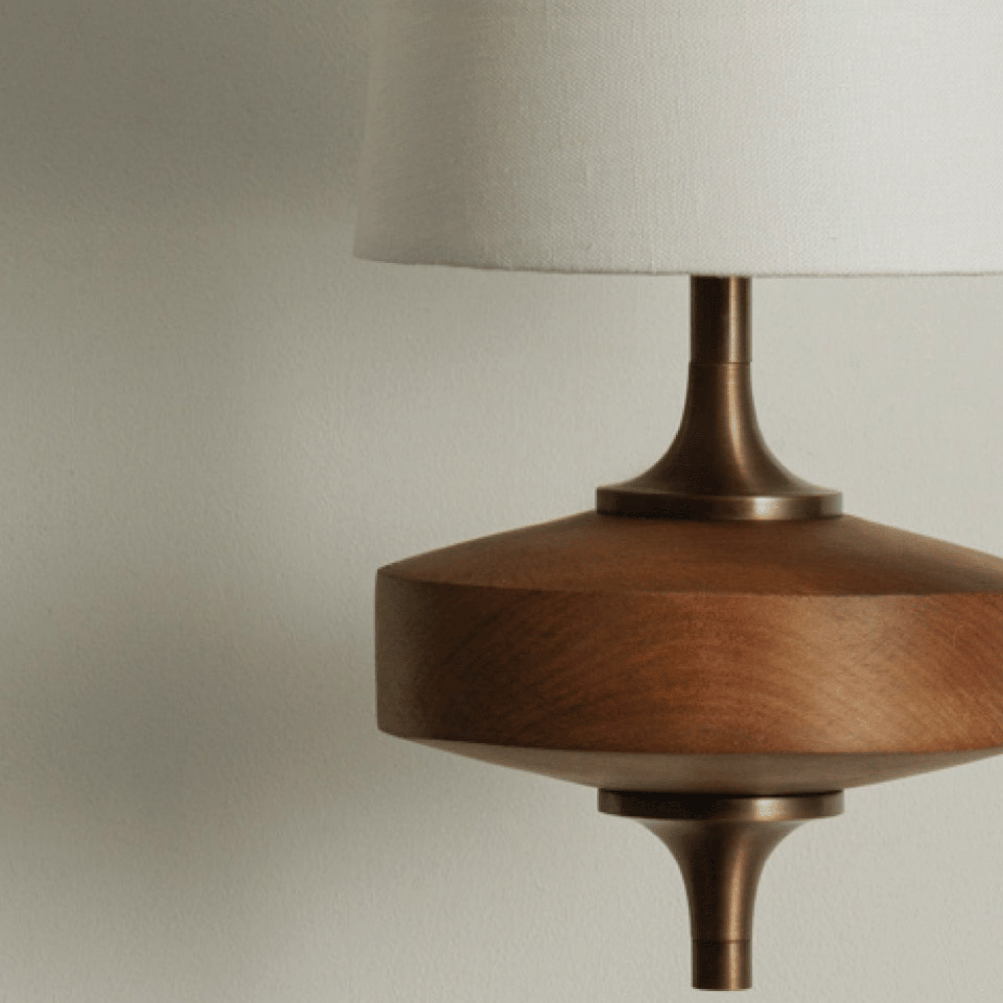 Handcrafted Nordic Fabric Wall Light with Wood Base, Fixtures, Vevra